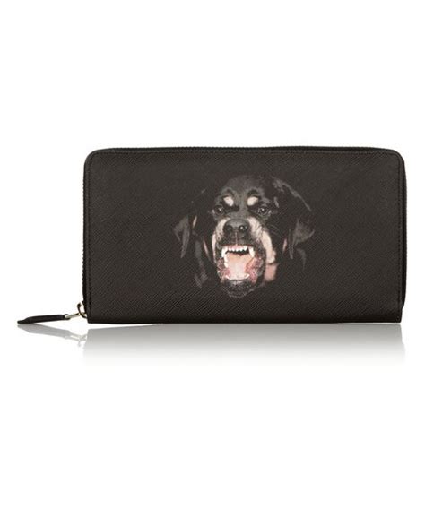 Rottweiler printed long wallet in coated canvas 